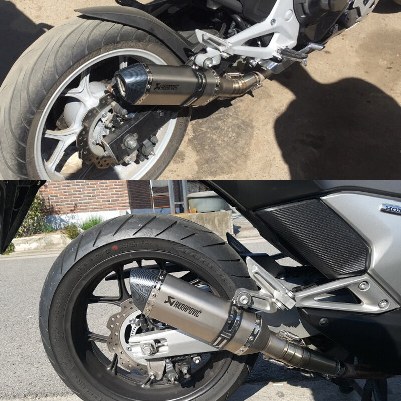 Slip on for Honda NC750X NC700X Exhaust Tips Muffler 370mm Mid Link Pipe System