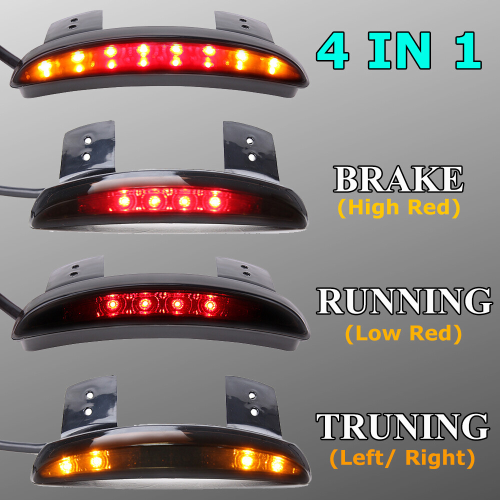 Smoke Motorcycle Bobber Chopper Cafe Racer LED Rear Turn Signal Brake Tail Light