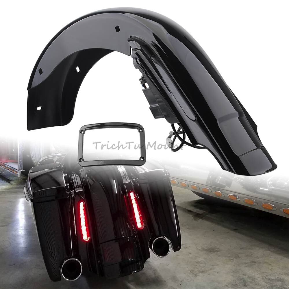 For Harley Touring Glide Road King Stretched Extended LED Rear Fender 1993-2008