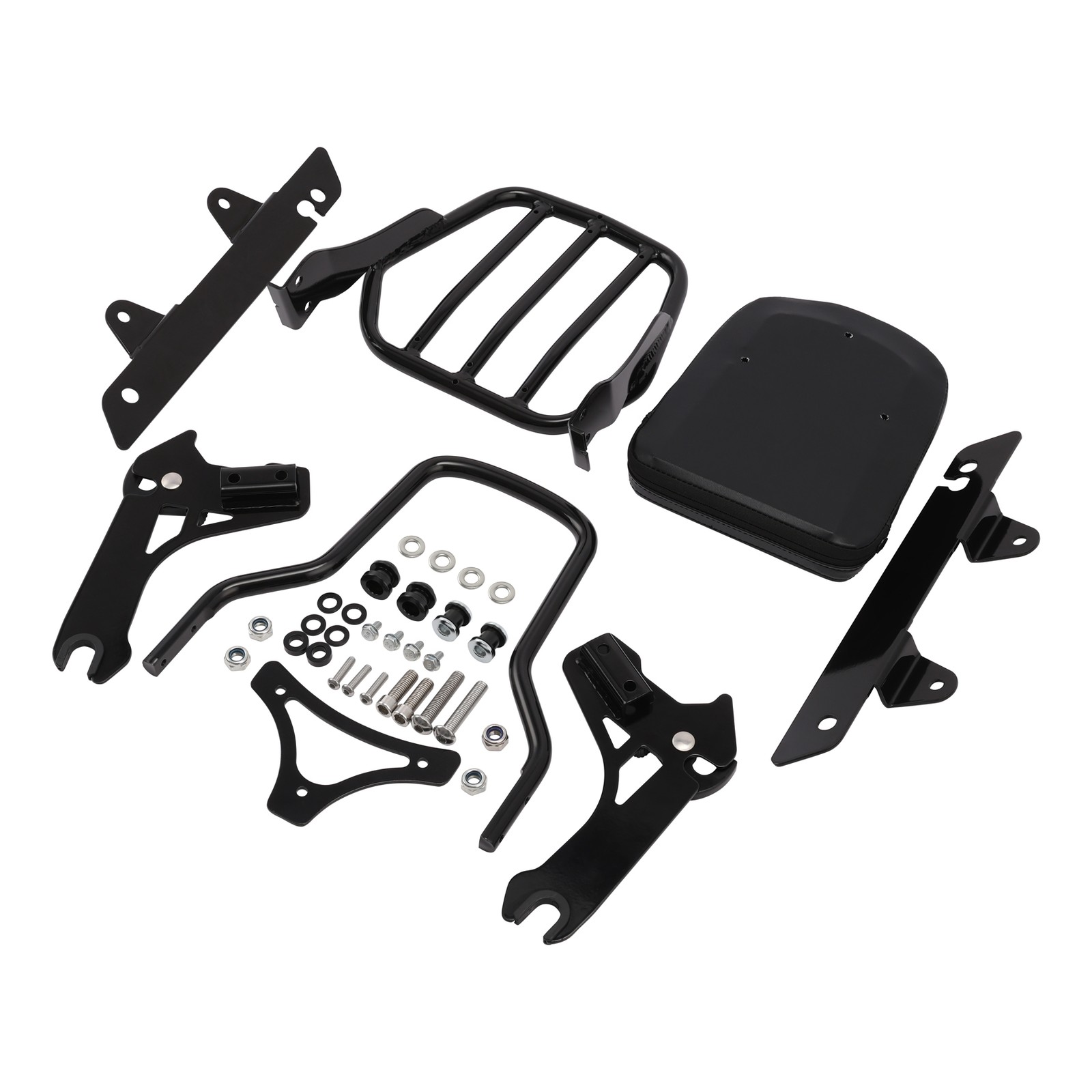 Sissy Bar Backrest Luggage Rack Fit For Harley Dyna Low Rider 2006-2009 14-2017
