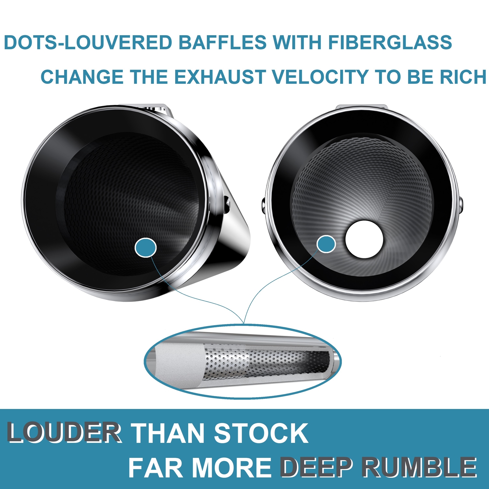SHARKROAD 4.4″ Slip Ons Megaphone For Harley Exhaust 95-16 Street Glide FLHX
