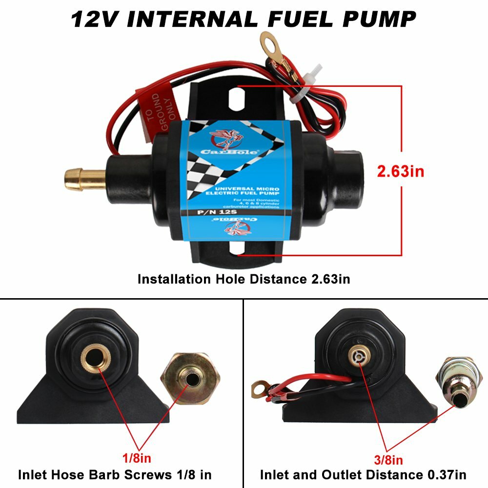 12V Electronic Fuel Pump 35GPH 5/16 Inlet Outlet Diesel Transfer Pump 4-7PSI NEW