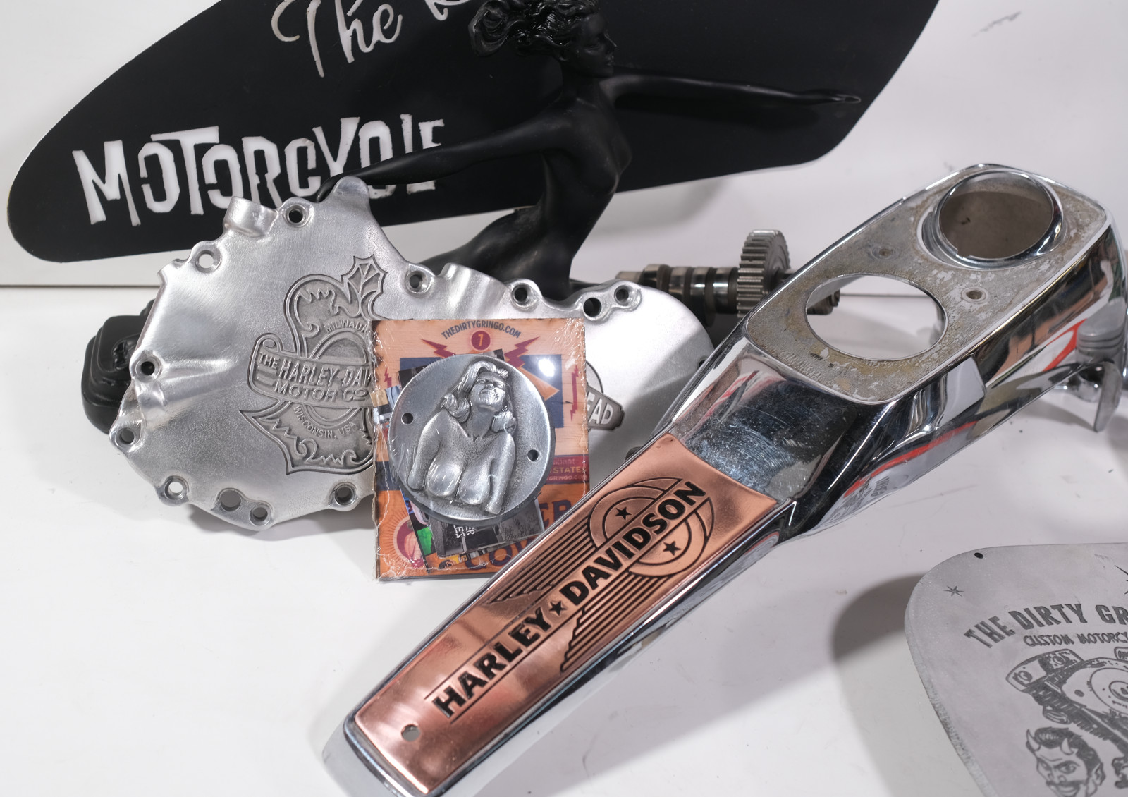 Hotty Naughty 2 Hole Pinup Aluminum Points Cover for Harley Evolution Shovelhead