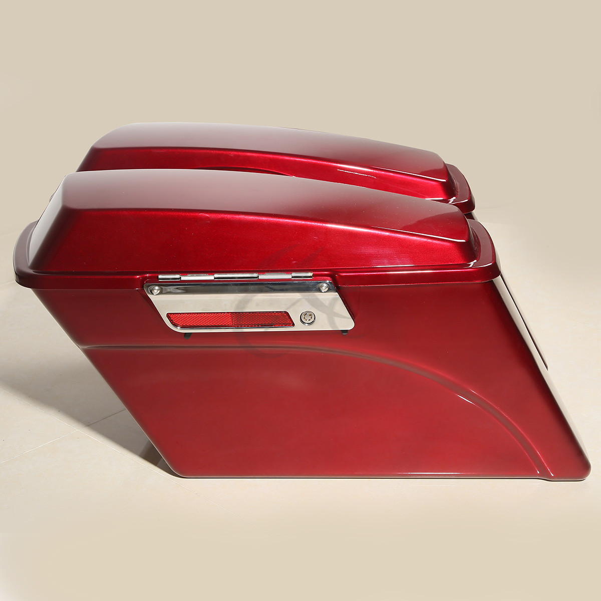 Red Hard Saddlebag Bags With Conversion Bracket Fit For Harley Softail 1984-2017
