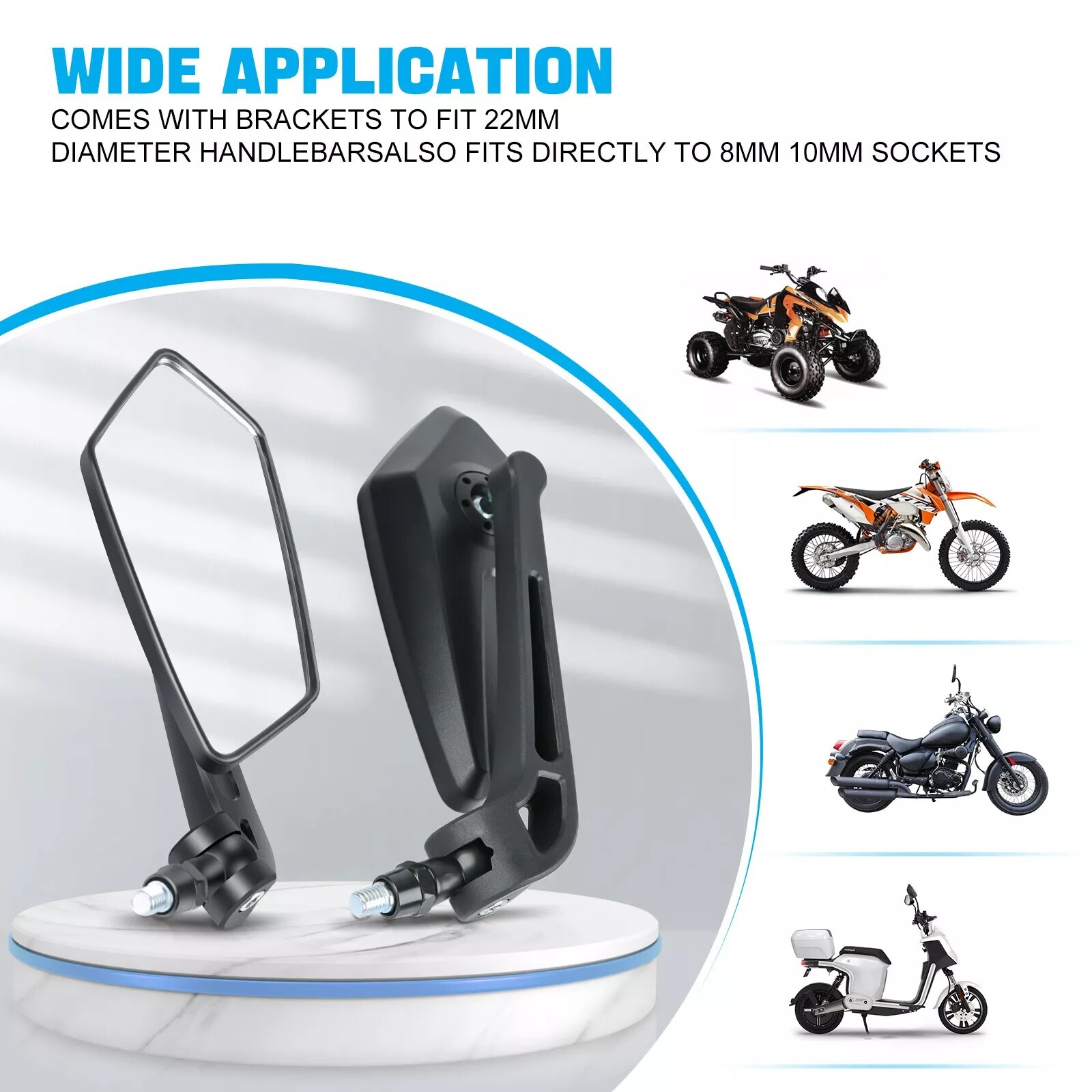 Motorcycle Mirrors Rearview Black For Honda Grom MSX125 2020 2019 2018 2017 2016