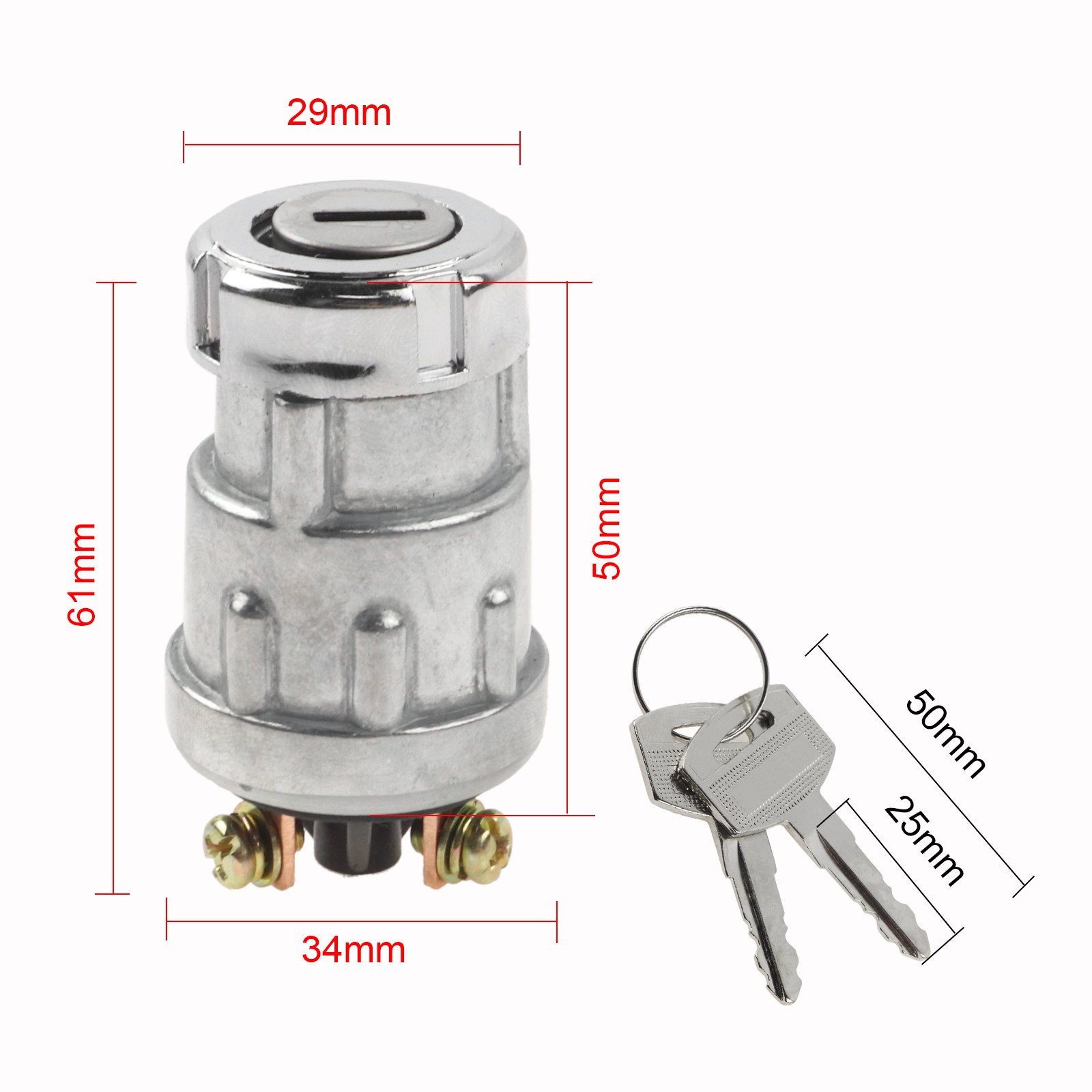 Universal 12V 3 Position Ignition Switch with 2 Keys for Truck Boat Motorcycle