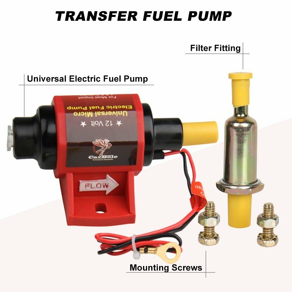 42S 12V 42S Universal Electric Fuel Pump Applications 42 GPH 2-3.5PSI 5/16 Inch