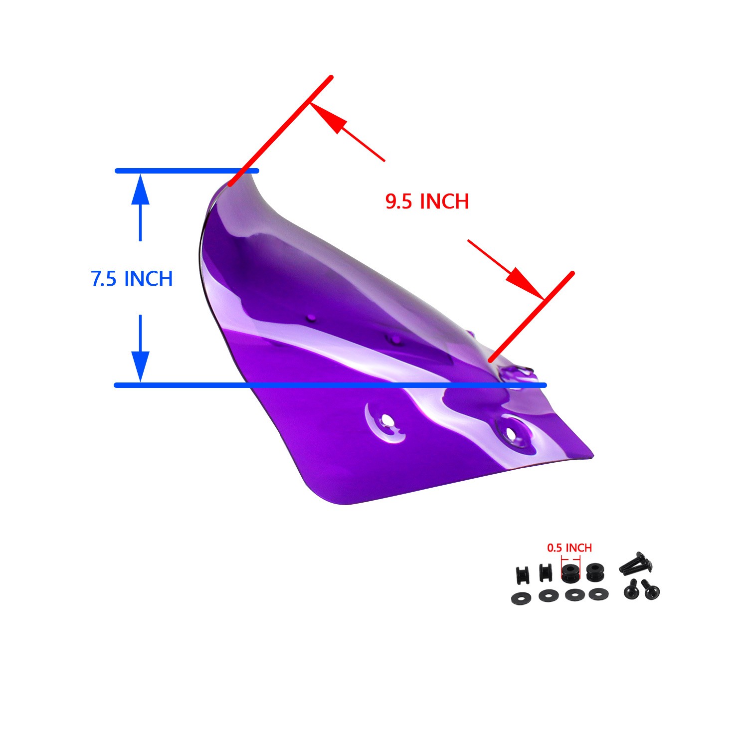 9.5″ Purple Outer Fairing Windshield for Harley 2025 Road Street Glide FLTRXSE