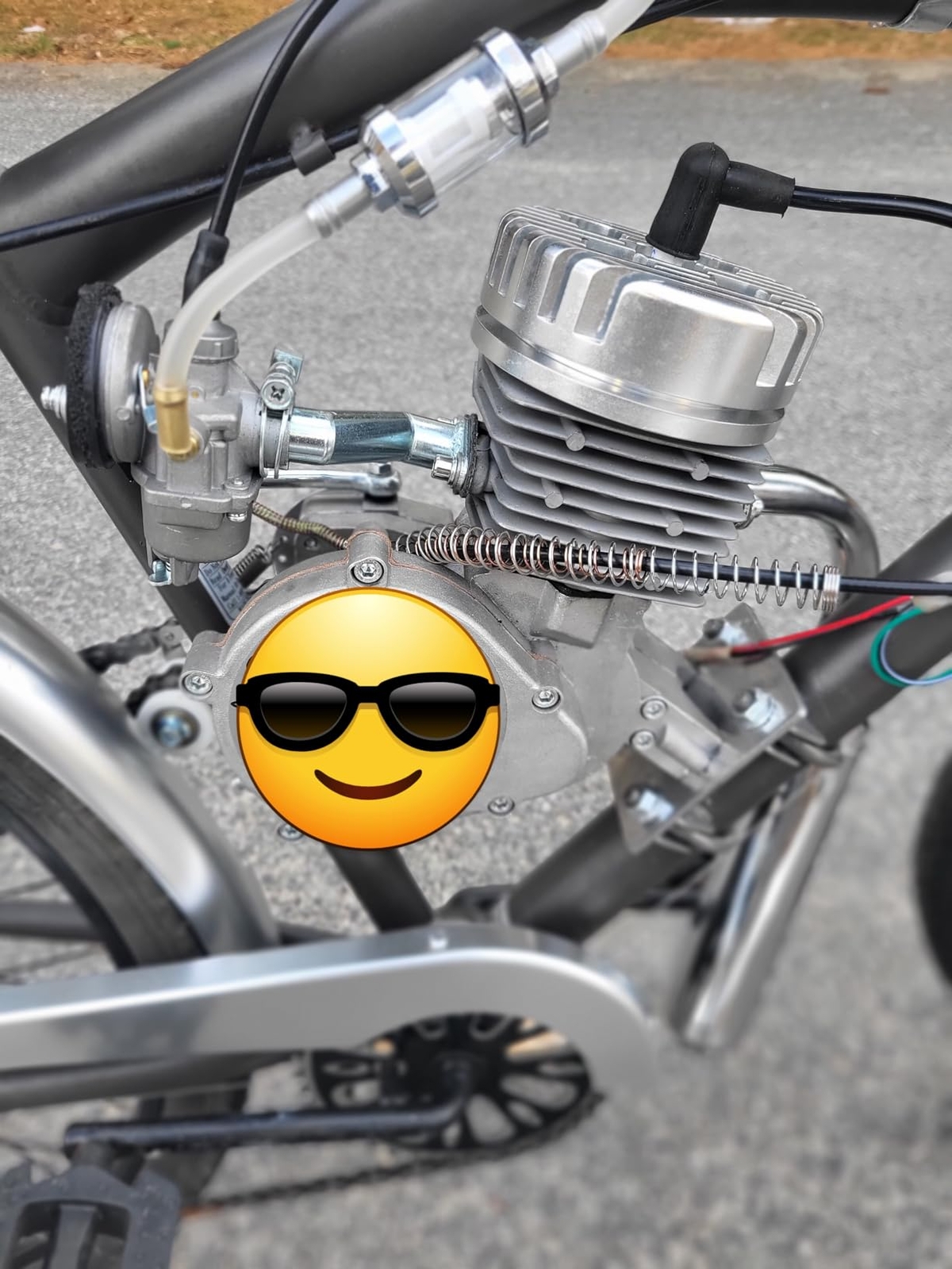 32-40mm Silver Offset Intake Manifold w/Gasket For 49cc 66cc 80cc Motorized Bike