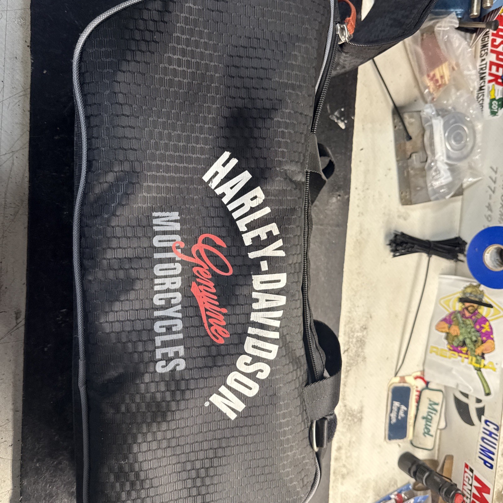 Harley Davidson Slant Saddle Bag Cooler Bag Black Nylon