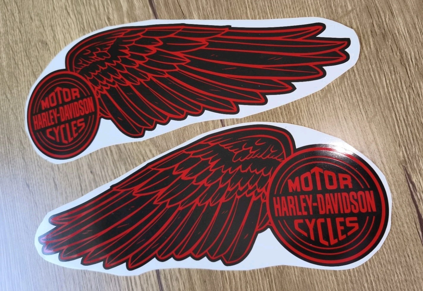 Harley Davidson black red wings set of 2 tank decal stickers 9.85×3,55″25x9cm