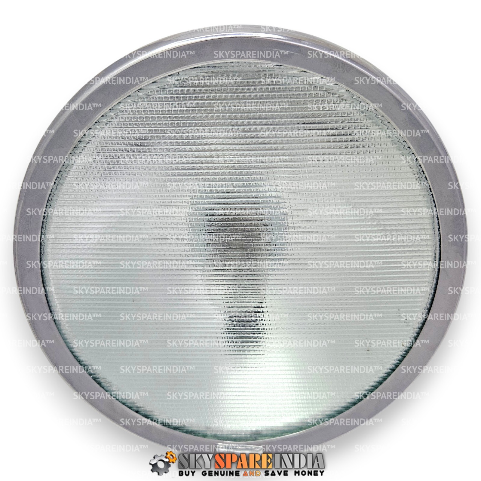 6″ Lucas Flat Frost Glass Headlight Chrome Compatible With Panther Triumph Ariel