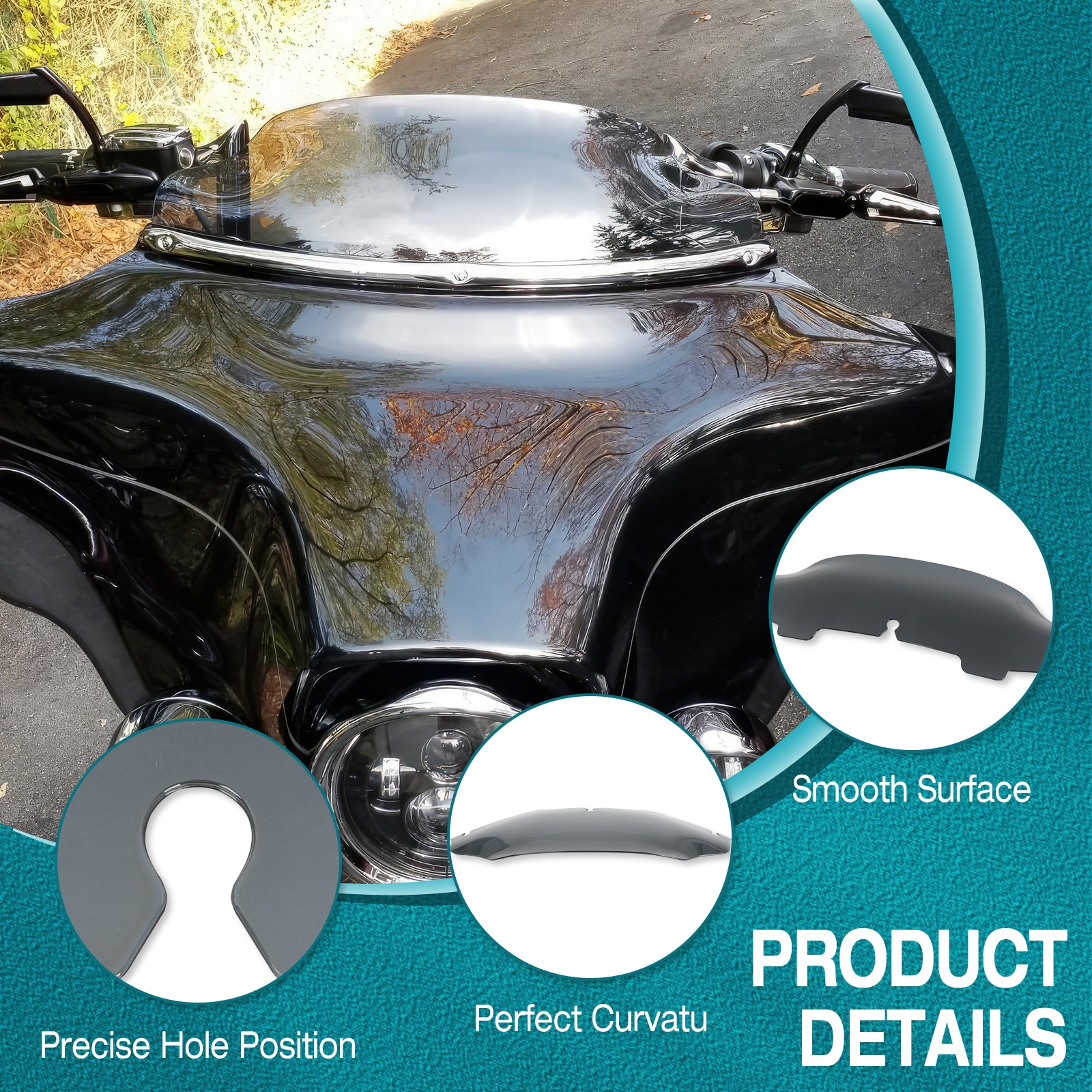 6″ Wave Windshield Windscreen For Harley CVO Street Electra Tri Glide 1996-2013