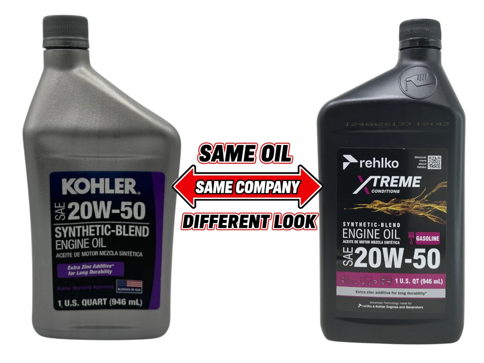 Kohler Genuine OEM Synthetic Blend 20W-50 4-Cycle Engine Oil 25 357 68-S-3PACK