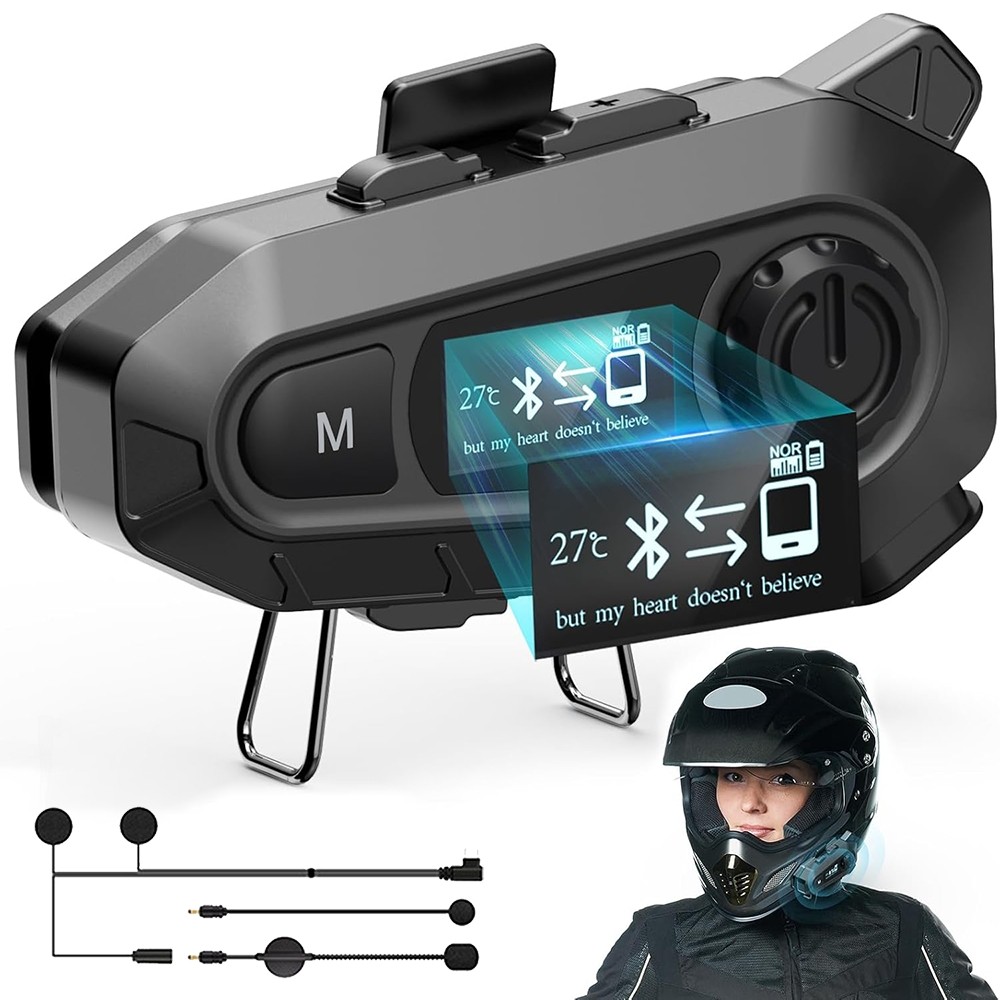Bluetooth Motorcycle Helmet Intercom Wireless Motorbike Waterproof Headphone NEW