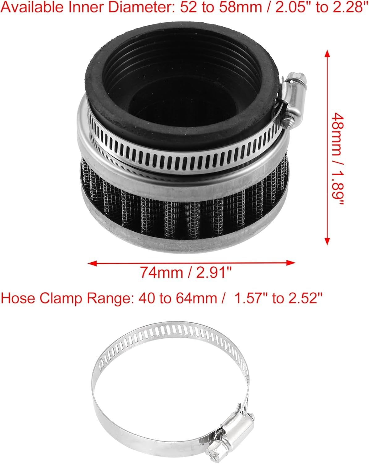 Durable Stainless Steel 52-58mm Motorcycle Air Filter with Easy Installation