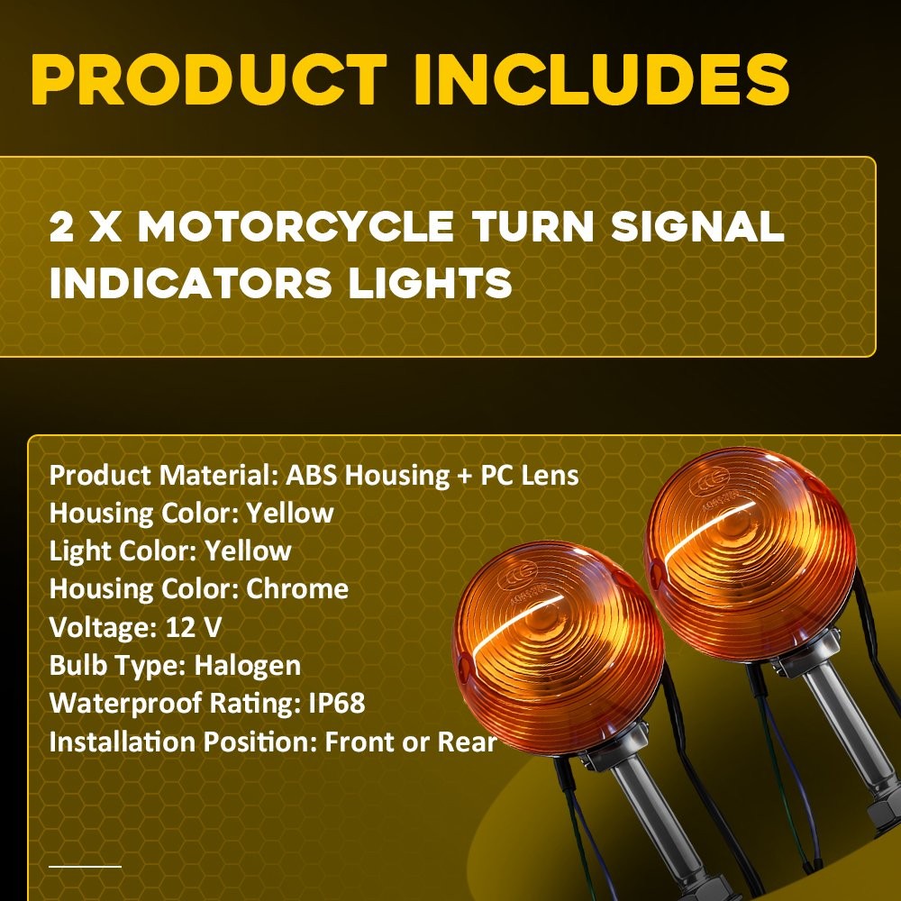 Front Rear Turn Signal Lights Amber Left Right For Honda XL100K 1974-1978 XL100S