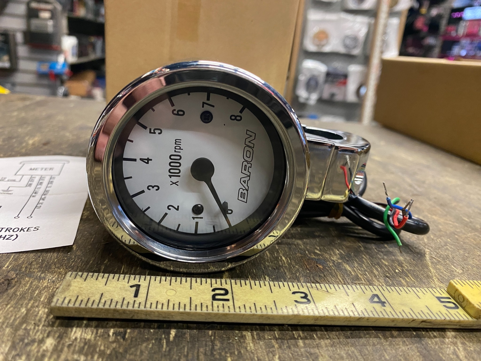 Baron Custom Bullet Billet Tachometer Clamp On Harley Softail Chopper Dyna FXR!