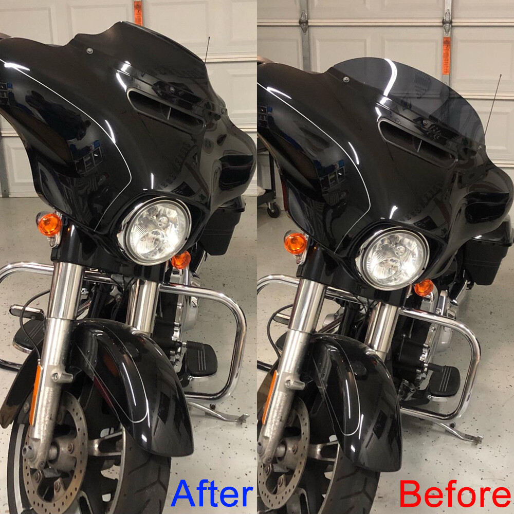 7″Glossy Black Windshield Windscreen For Harley Touring Electra Street Glide 14+
