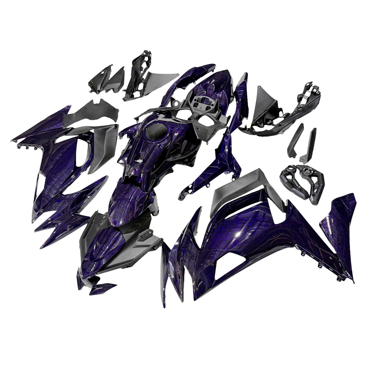 For Kawasaki Fairings Ninja 650 EX650 2020-2026 Purple Forged Pattern Body Kit