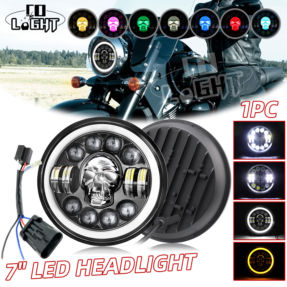 RGB 7inch Motorcycle LED Headlight for For Honda Motorcycle Shadow VXL Sabre 110