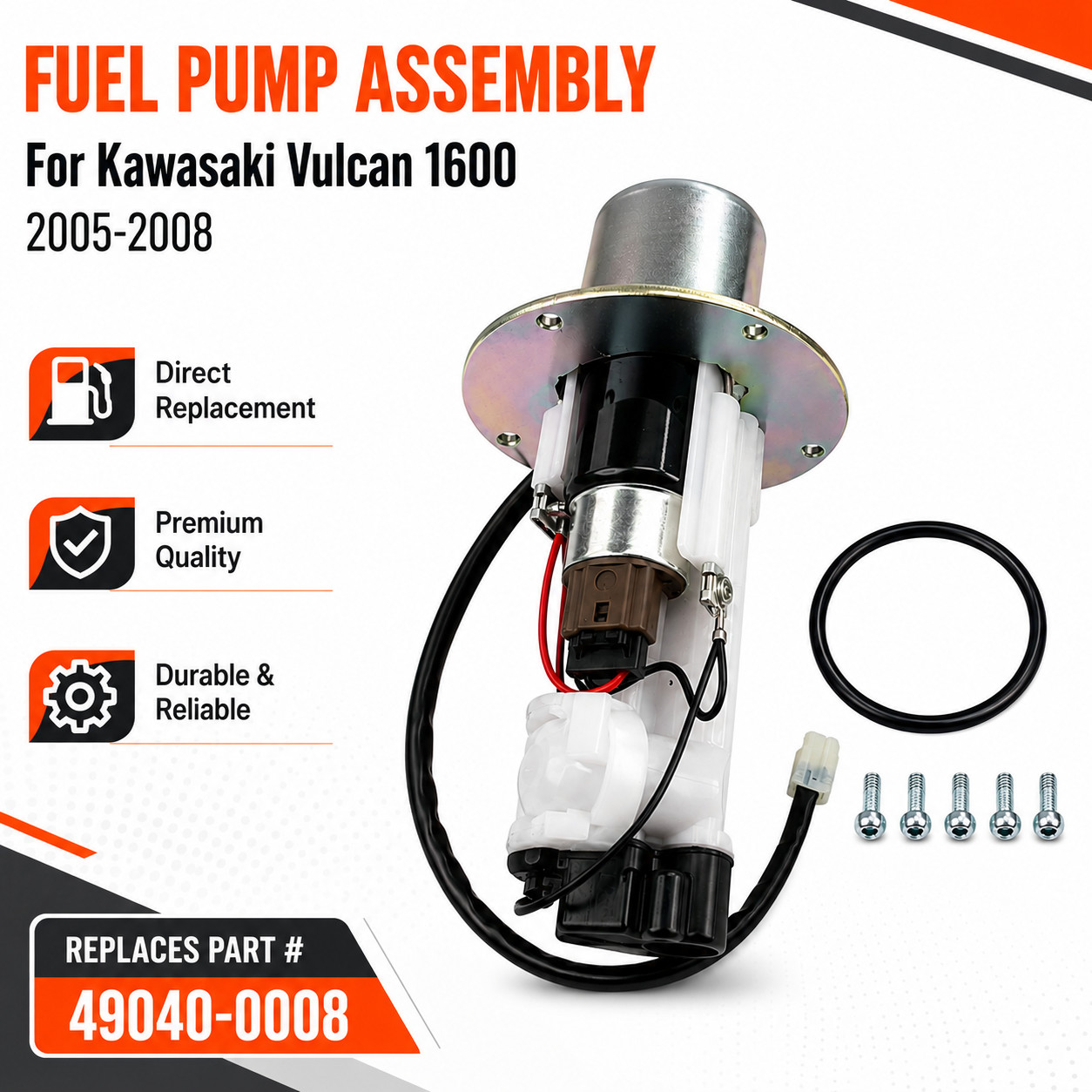 49040-0008 Fuel Pump Assembly Compatible with for Kawasaki Vulcan 1600 2005-2008