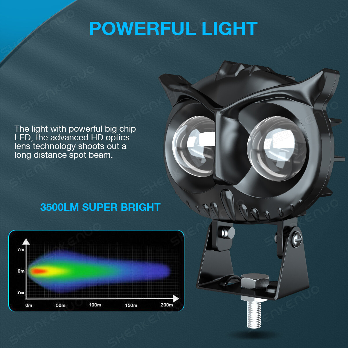 Owl LED Work Light Bar Fog Driving Spot Pods Off Road SUV ATV Truck Yellow White