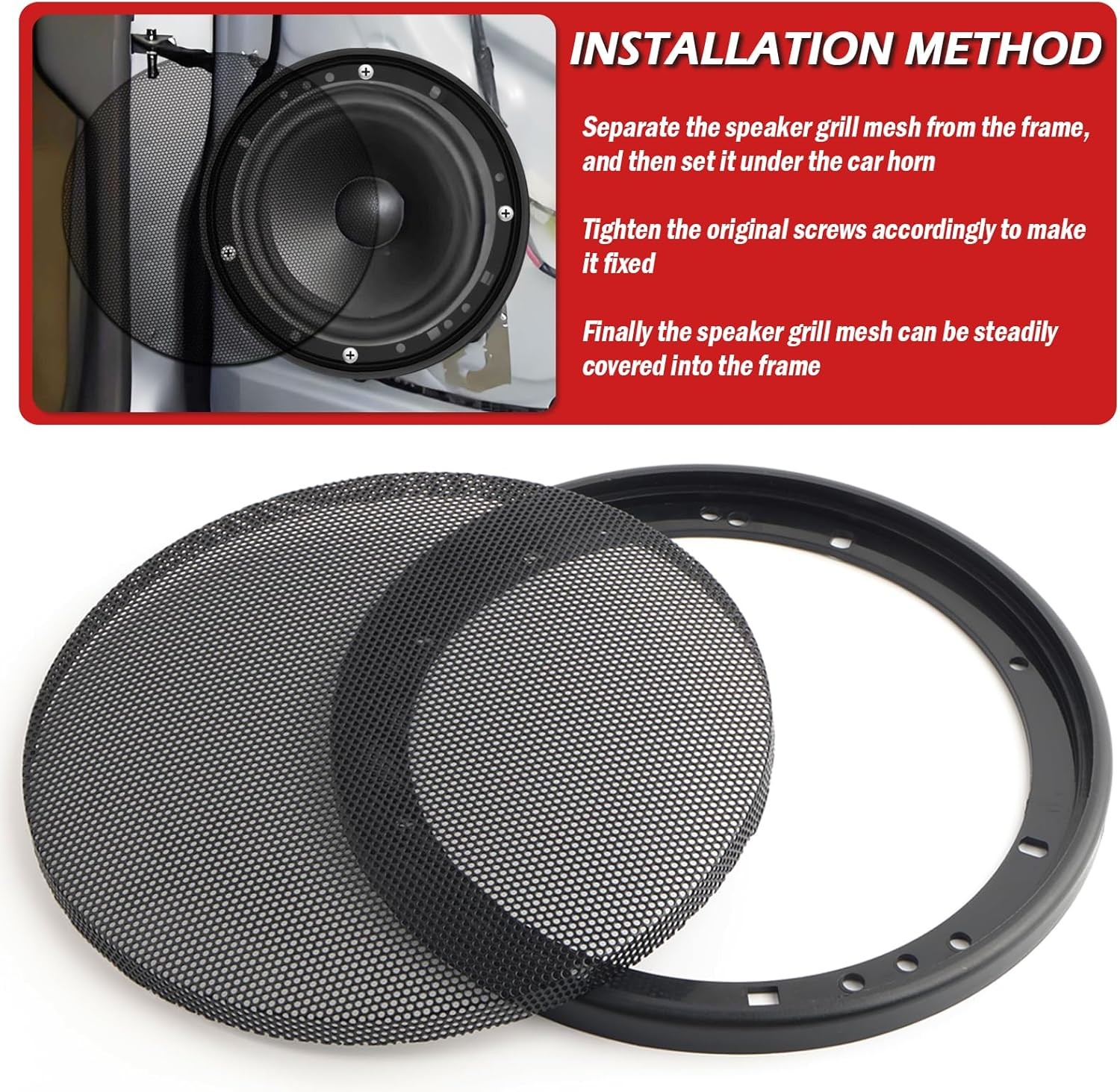 2Pcs 6.5″ For Harley-Davidson Speaker Cover Grill Woofer Speaker Metal Mesh