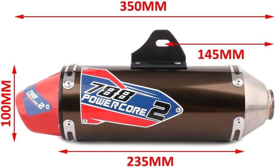 JFG RACING Dirt Bike Slip On Exhaust,Motorcycle Muffler Pipe Exhaust, Red