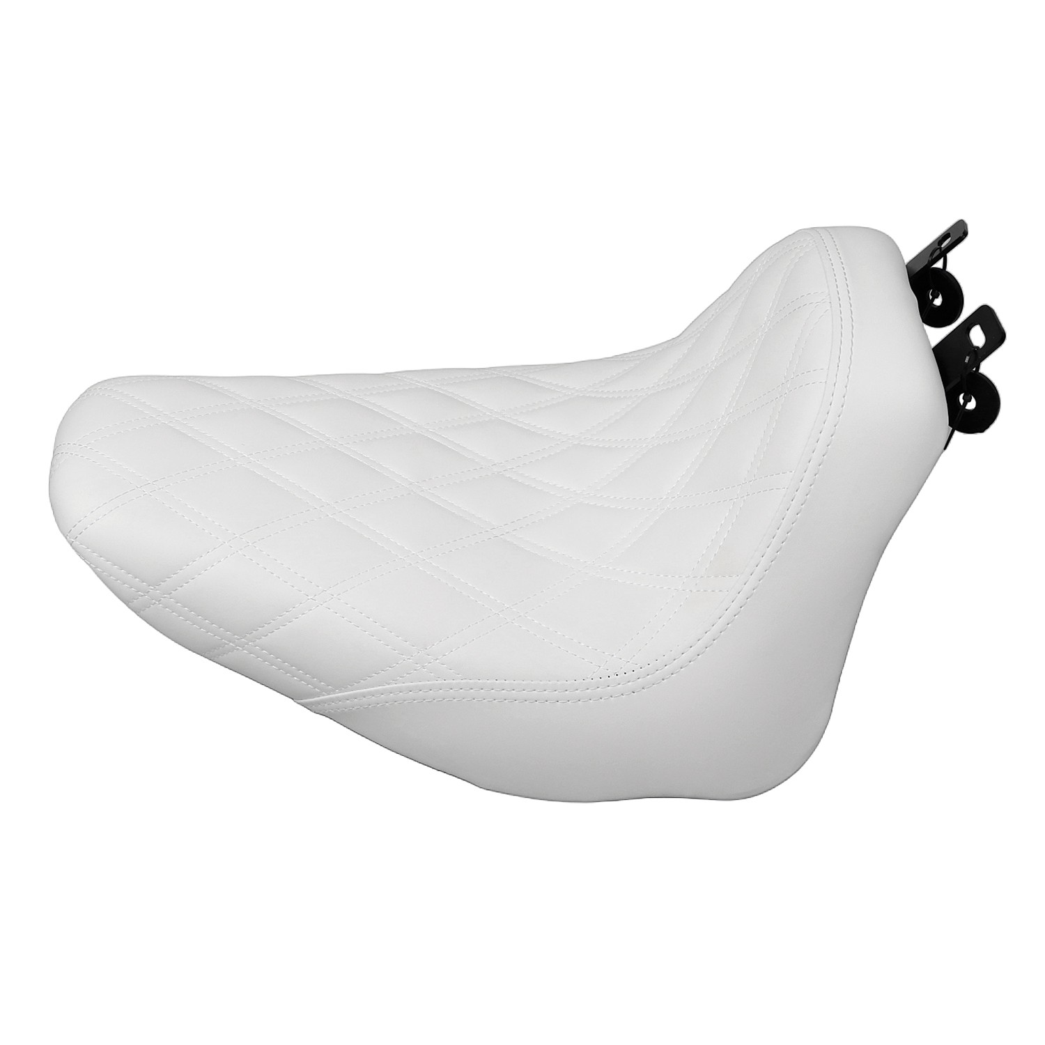 Driver Solo Seat White Stitching For Harley Heritage Softail FLSTC Deluxe 06-17
