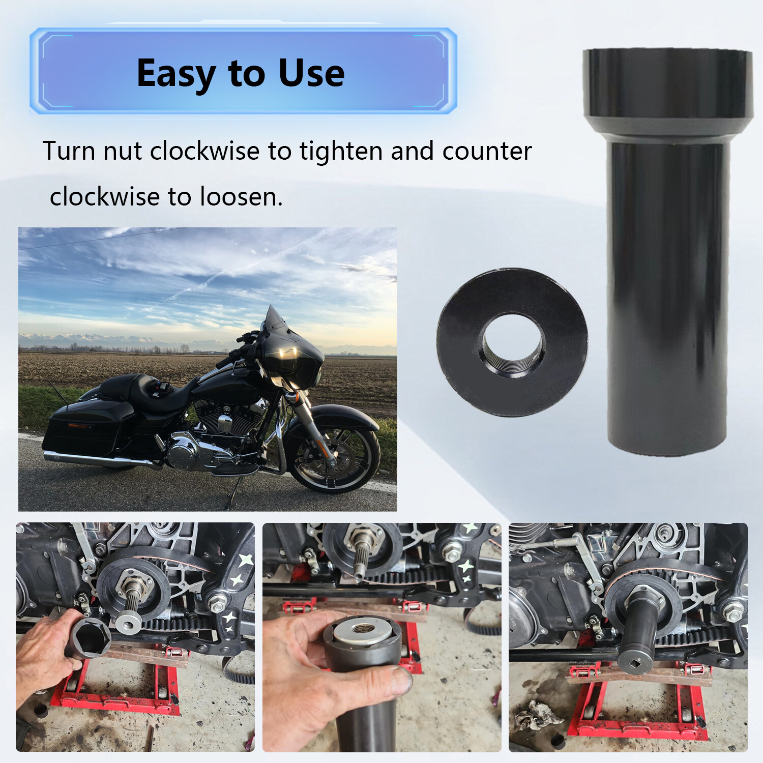 For Harley Dyna Twin Cam Mainshaft Sprocket Wrench Tool 2 1/4″ Pulley Lock Nut
