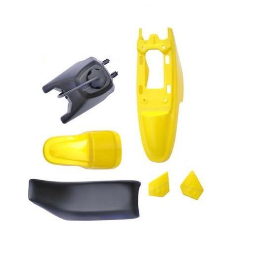 YELLOW PLASTIC SET FOR YAMAHA PW50 PY50 DIRT BIKE GAS TANK SEAT ALL YEAR PS33