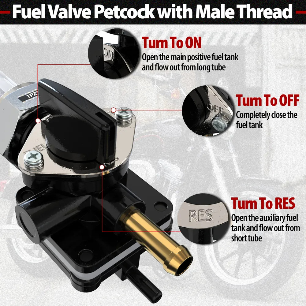 FUEL VALVE VACUUM Petcock For Harley Davidson Dyna Softail Heritag Electra Glide