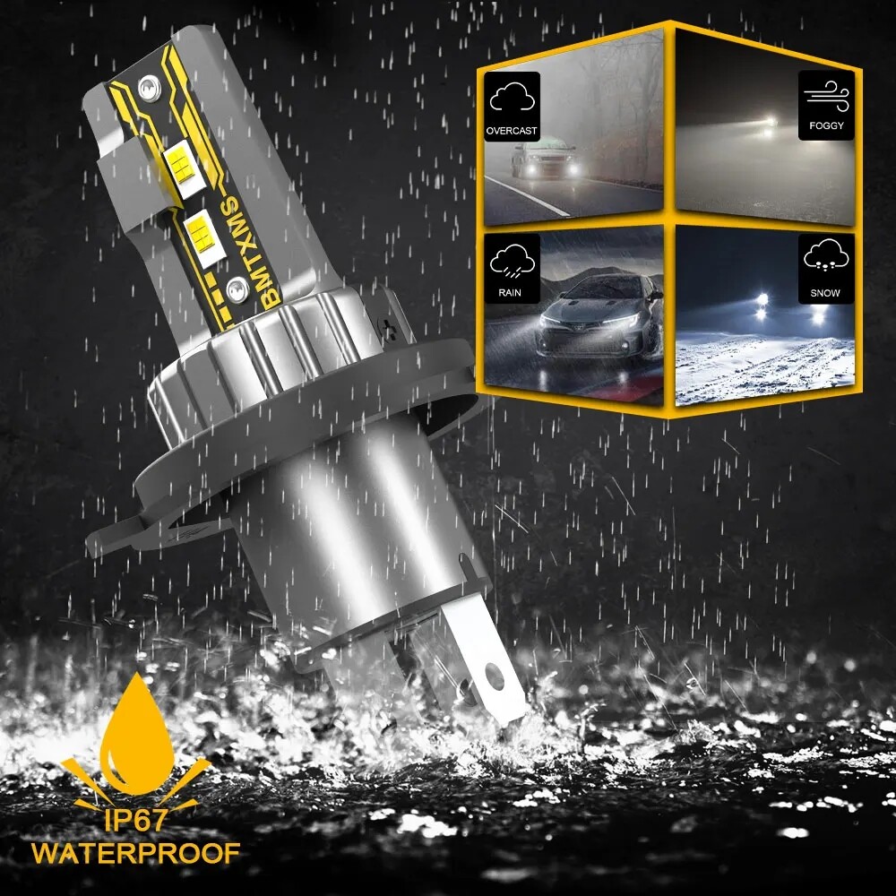 H4 9003 LED Headlight Hi Low Beam Kit 6000K White Bulb For Kawasaki Motorcycle