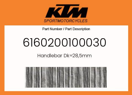 KTM Genuine Handlebar Dk=28,5Mm – 6160200100030
