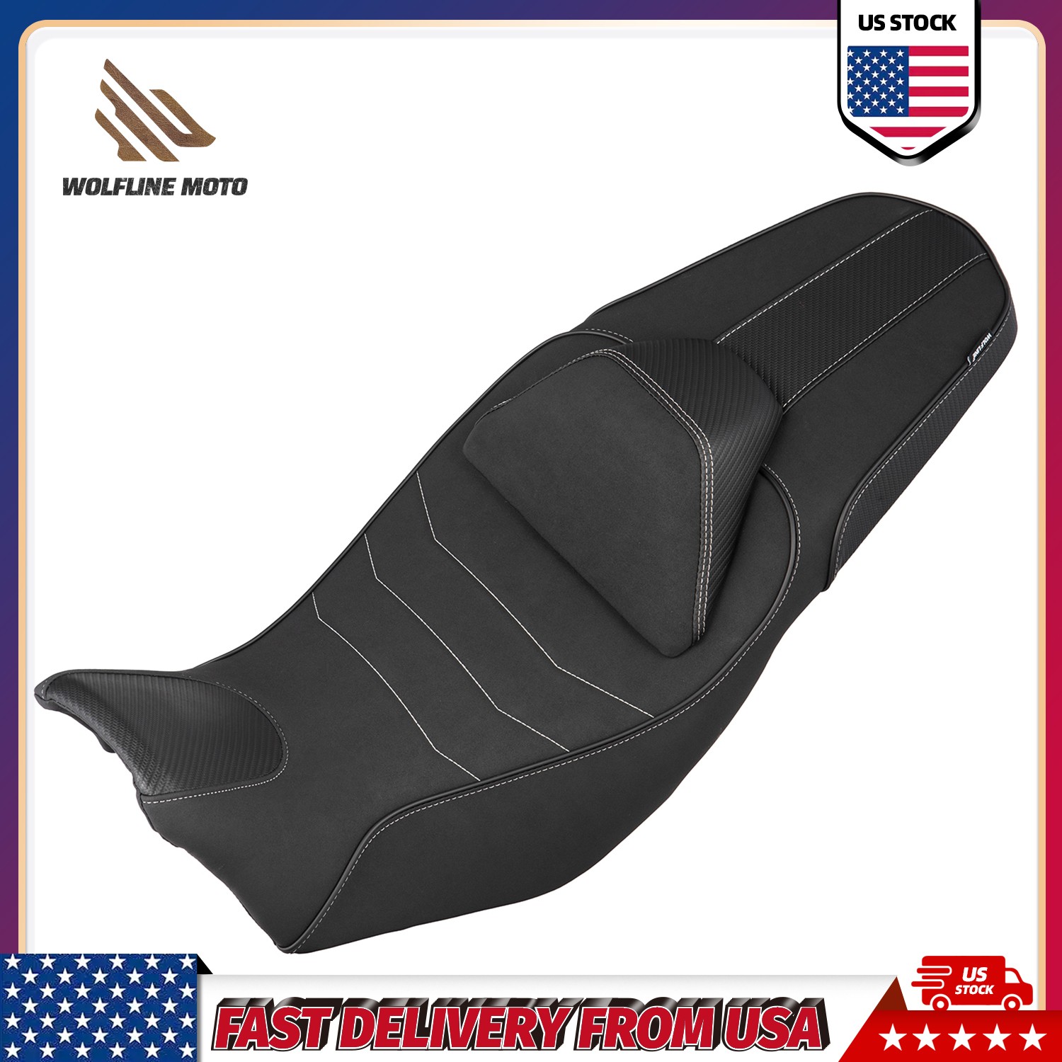 WOLFLINE Dual Seat for Honda NX400 & NX500 2024-2026 Comfort Thicker Cushion
