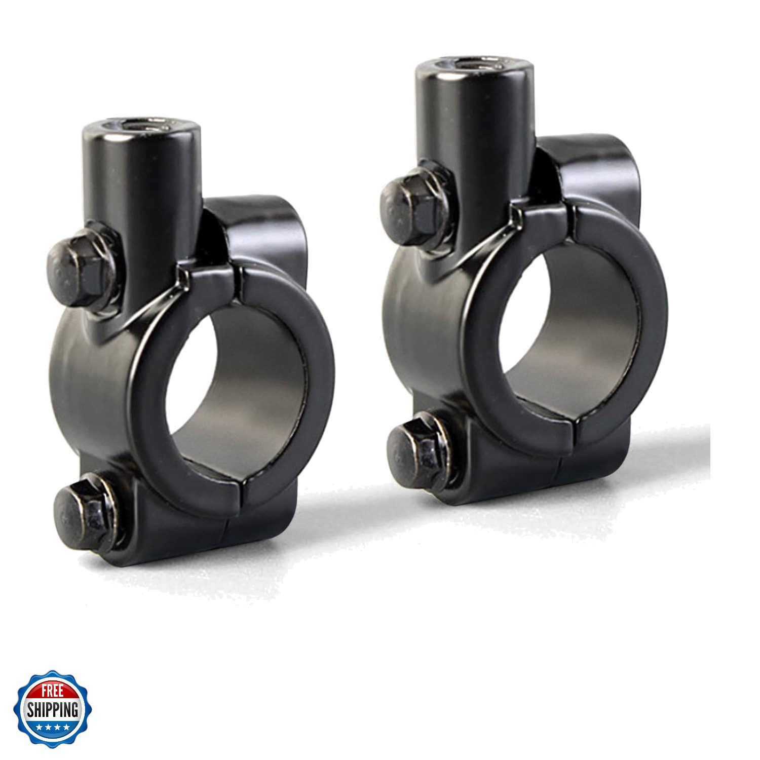 Motorcycle Mirrors Mounts 7/8″ Handlebar Mirror Mount Holder Clamp Adaptor 10…