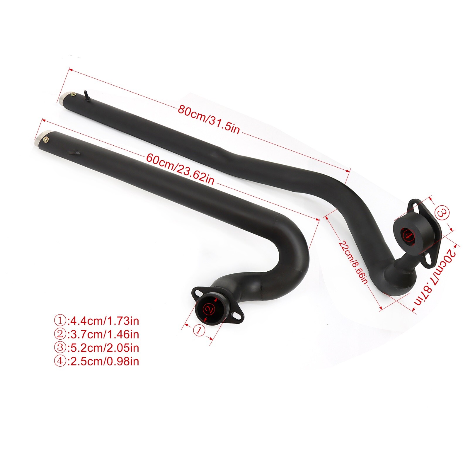 Shortshots Staggered Exhaust Pipes For Yamaha V Star 1100 XVS1100 DragStar Black