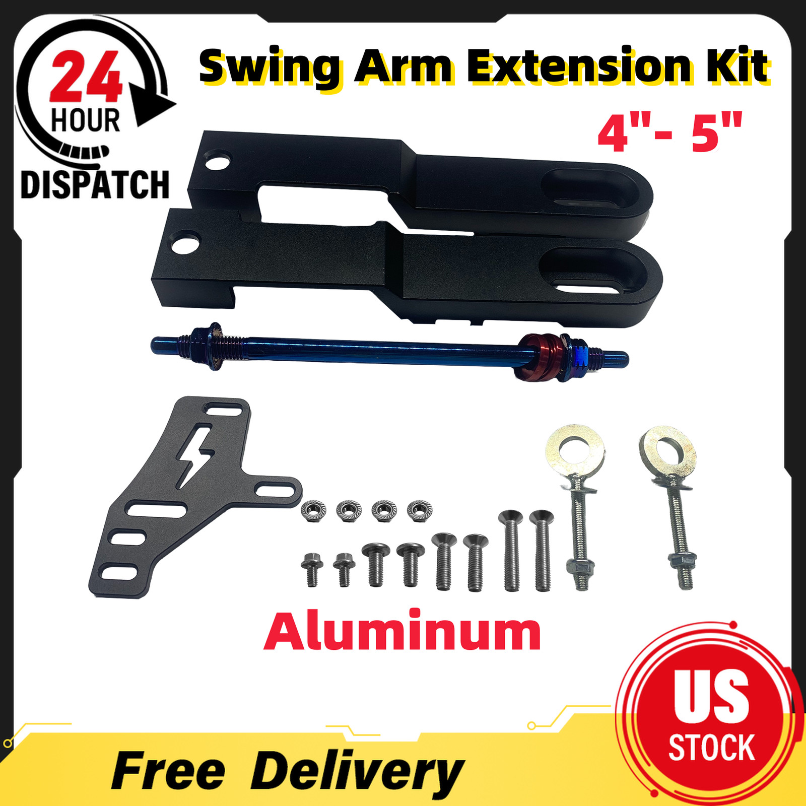 Aluminum For Razor MX650 SX500 Mini Bikes Bolt on Swing Arm Extension Kit 4″- 5″