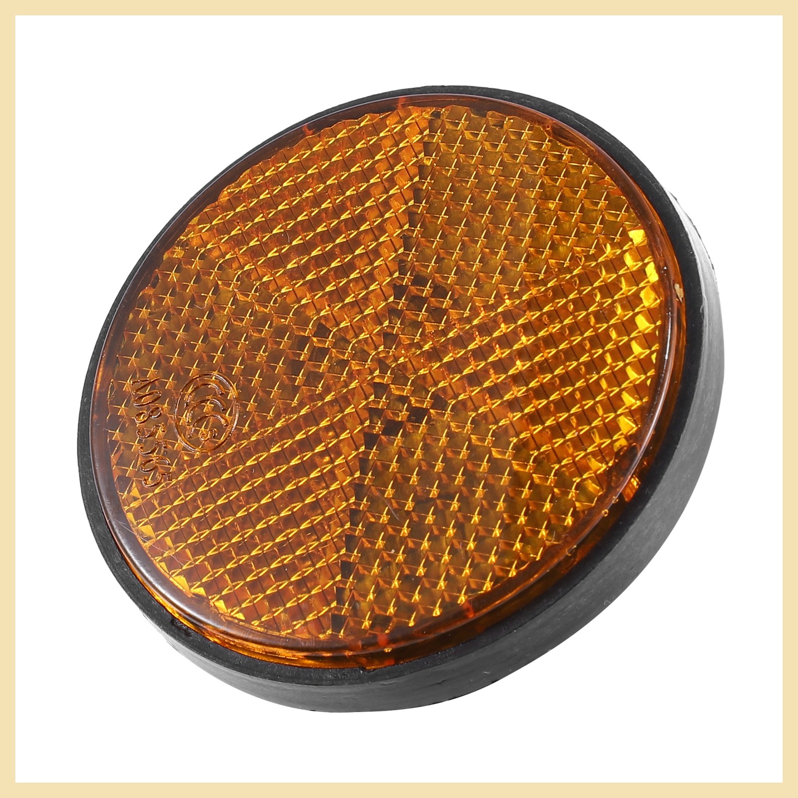 4 Pcs M6x1.0 Orange Red Motorcycle Round Screw on Reflective Warning Reflectors