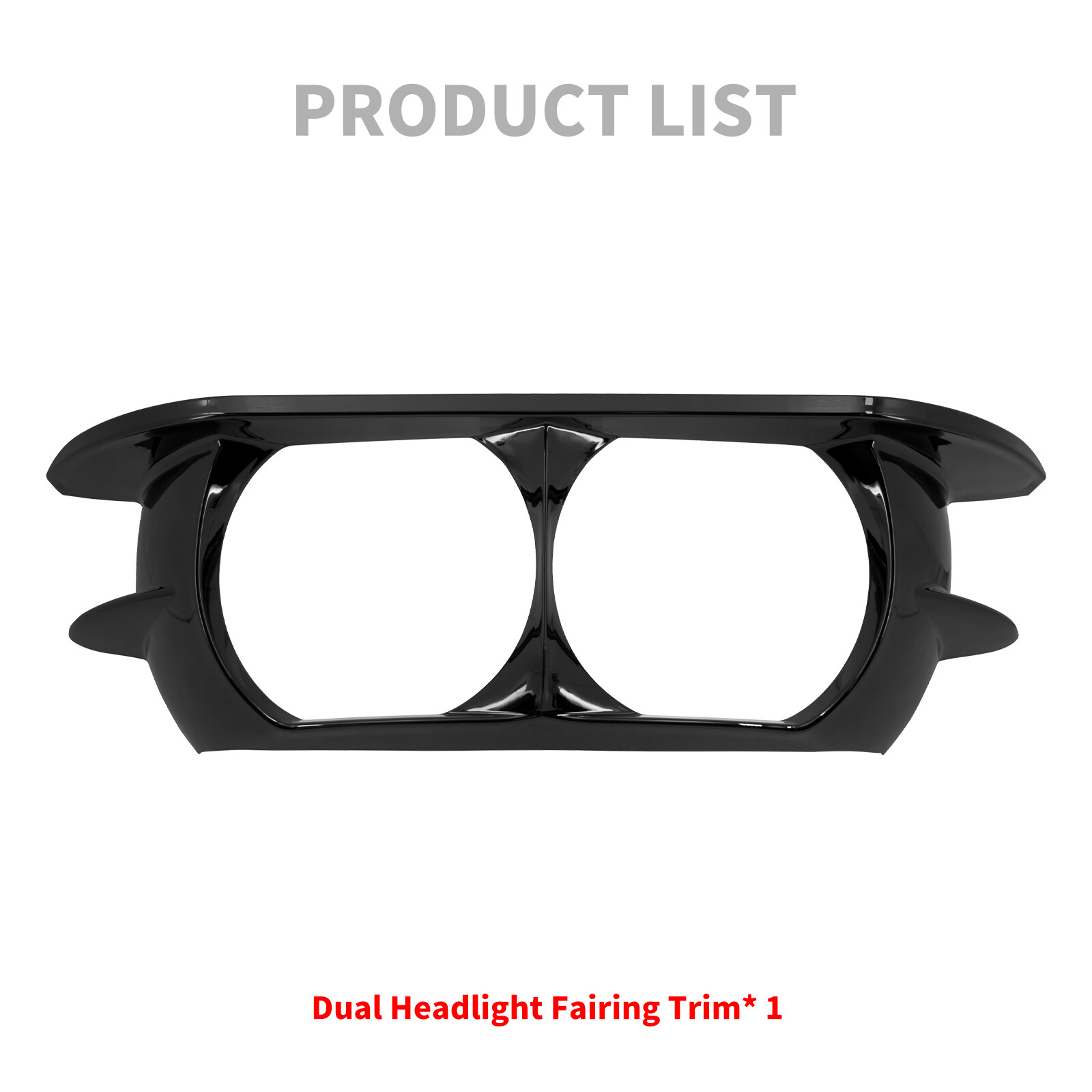 Vivid Black Headlamp Headlight Trim Cover Bezel Fit For Harley Road Glide 15-22