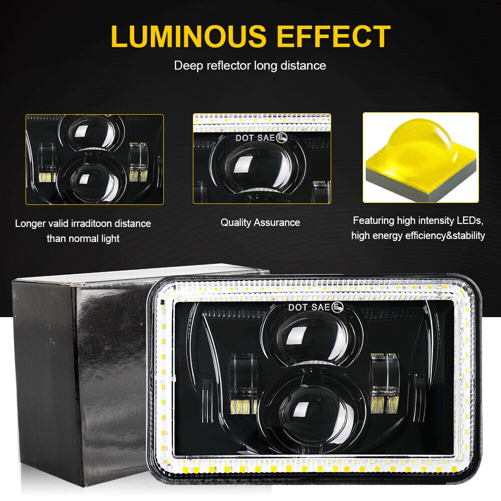 4×6″inch Square Motorcycle LED Headlight For Yamaha BW200 350 50 XT225 350 WR250