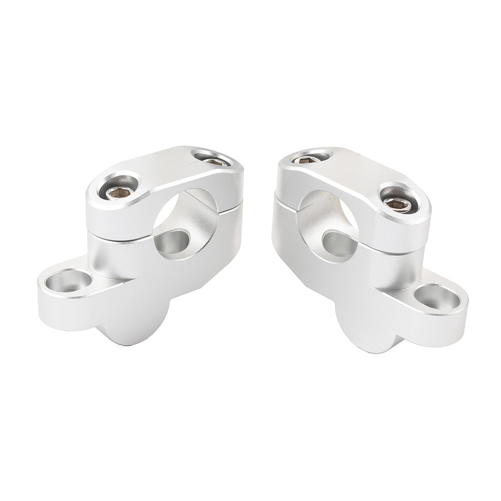 1″ 25mm Offset Handlebar Clamp Mount Riser Fit For Honda Suzuki Yamaha Silver