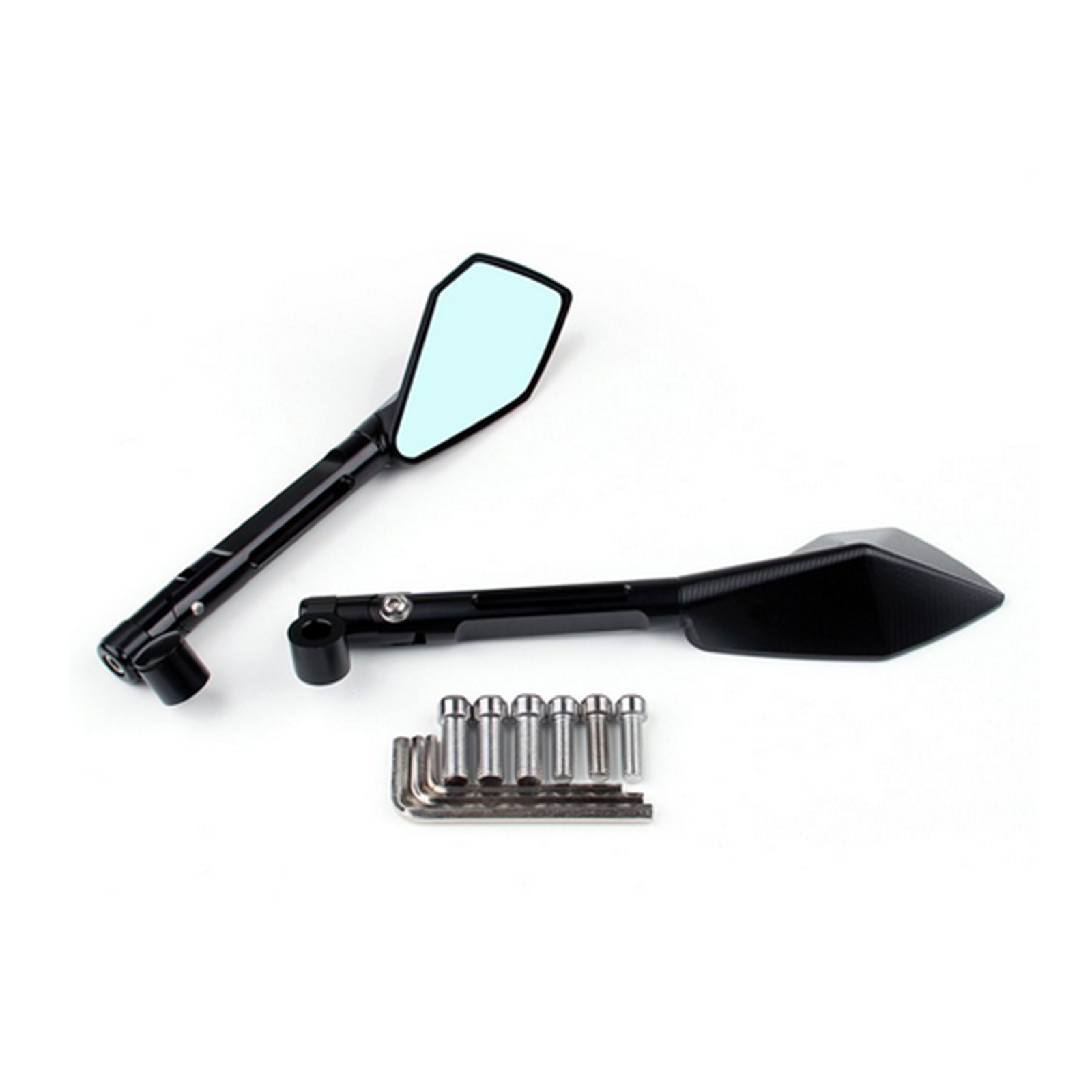 2x Universal CNC Alloy Motorcycle Rear view Aluminum Billet Mirrors 8mm 10mm