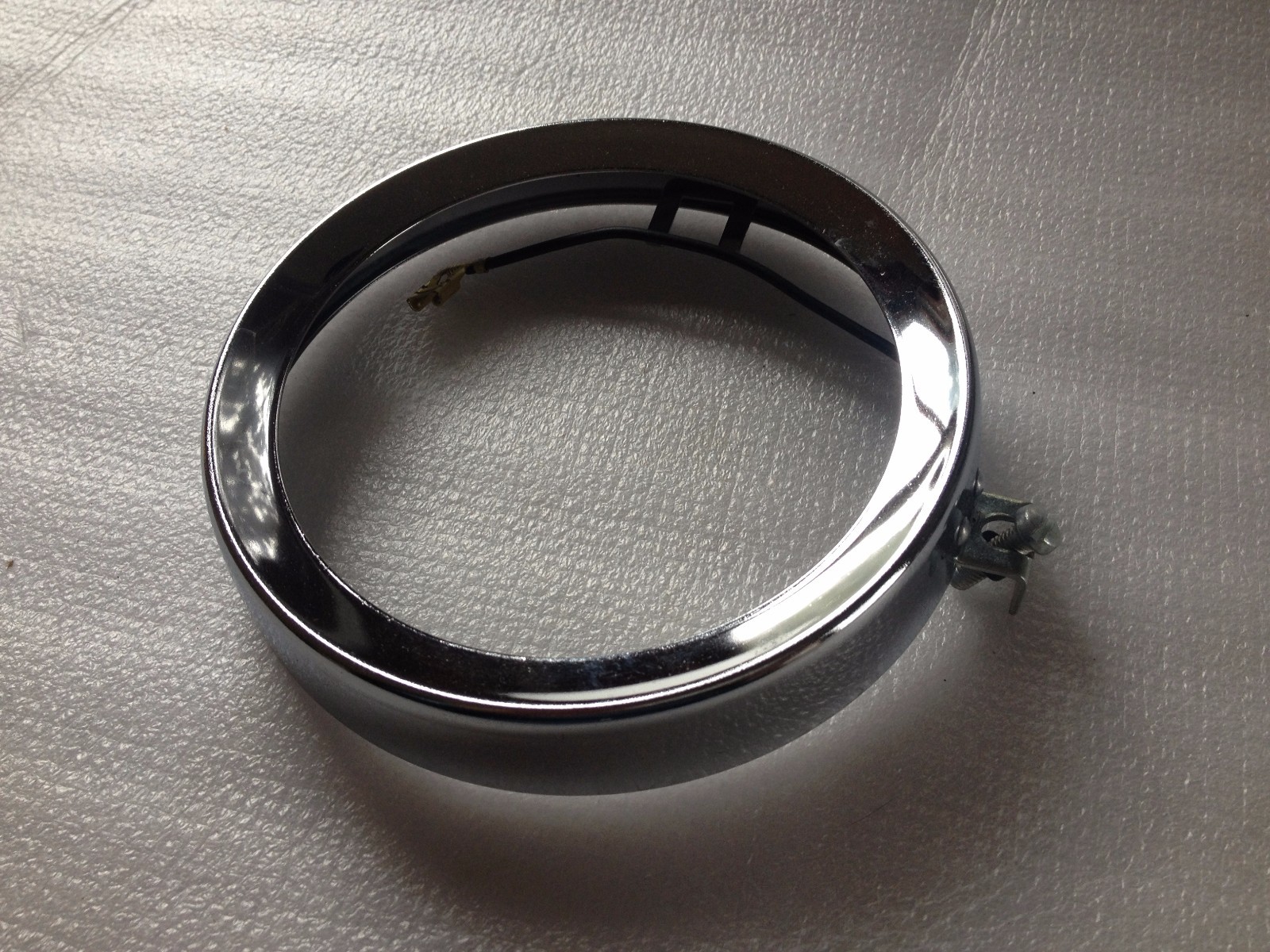 Original Vintage C.E.V. Chrome Rim for Motorcycle Headlamp 105mm Mod. 6502 NOS