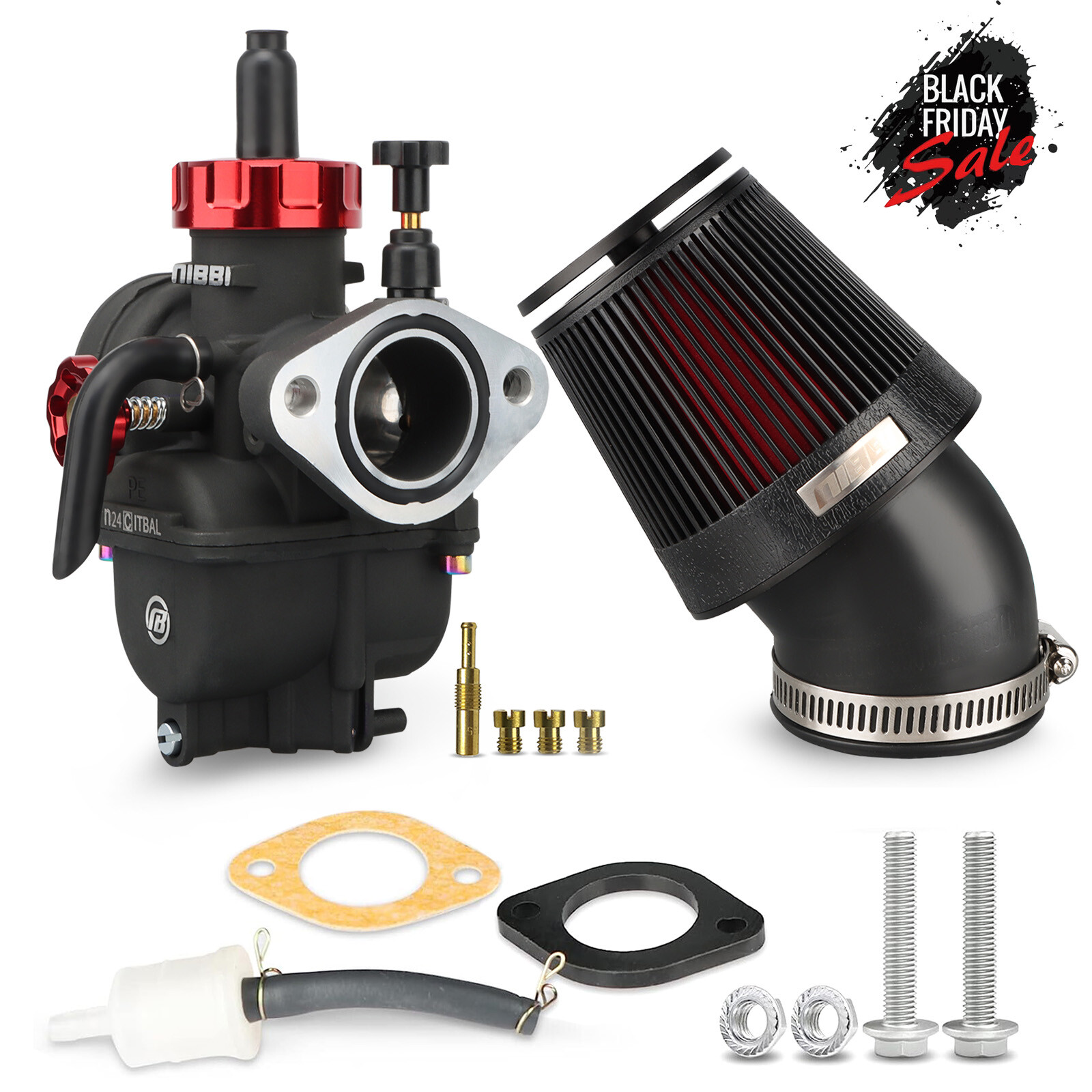 NIBBI Racing PE 24mm Flange Carburetor w/ Filter For 125cc 140cc 150cc Dirt Bike