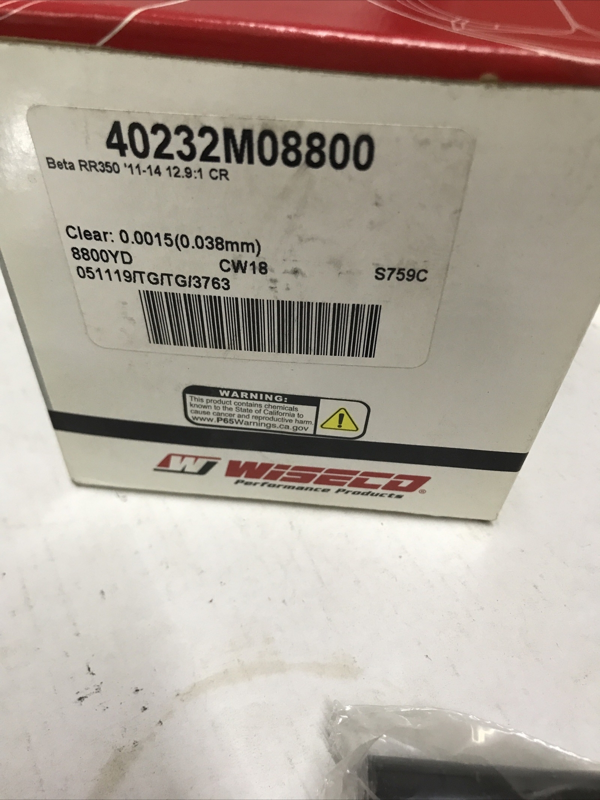 Wiseco Armorglide Piston Kit 88.00 STD 12.9:1 11-14 BETA 350 RR 40232M08800 88mm