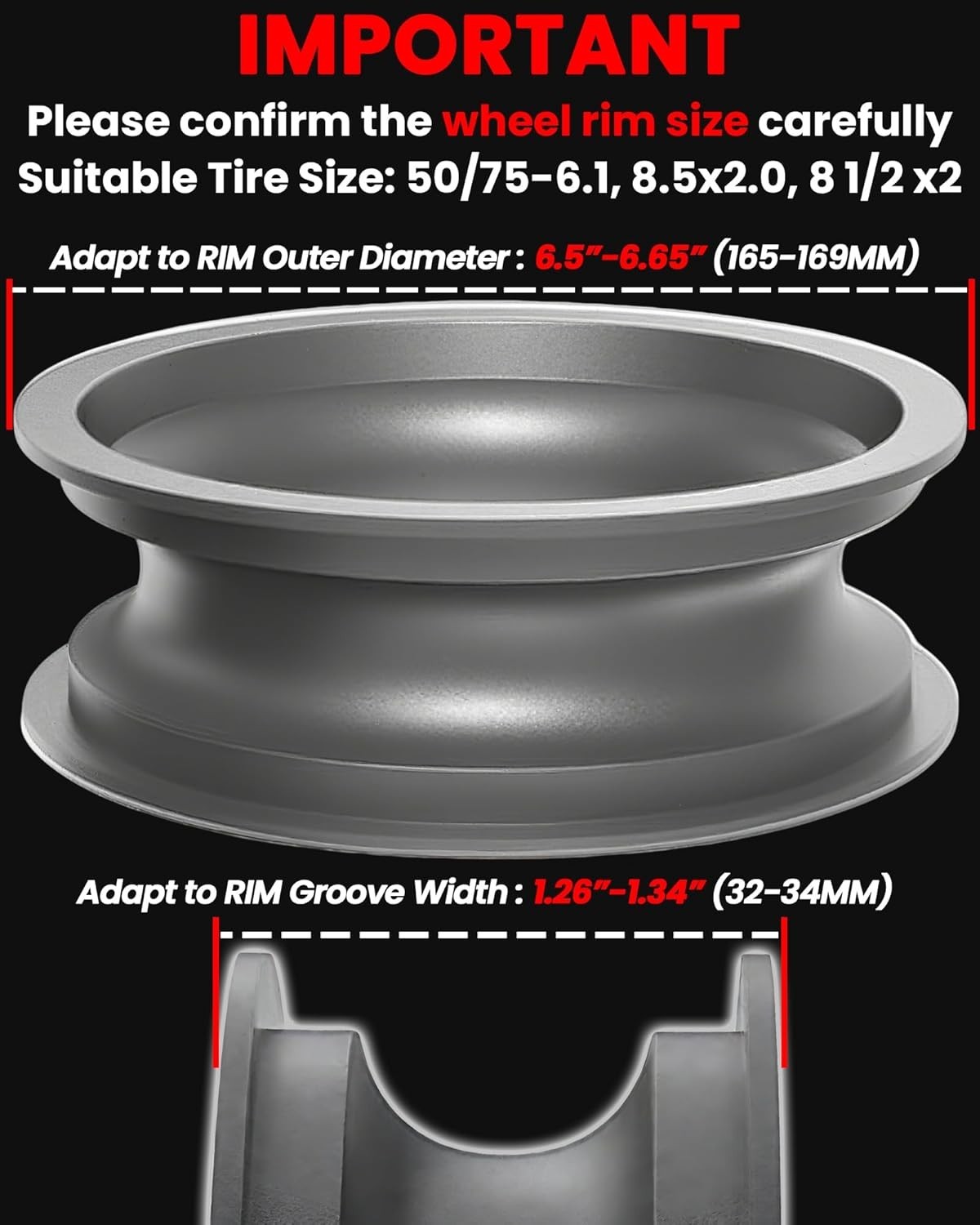 2-Pack 50/75-6.1 Tubeless Scooter Tires, Lightweight & Puncture-Proof Airless…