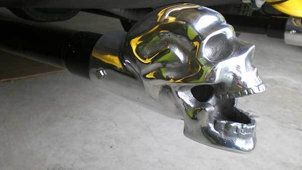 2.5” I.D. Skull Exhaust Tip Polished – Sold Individually – Made in the USA