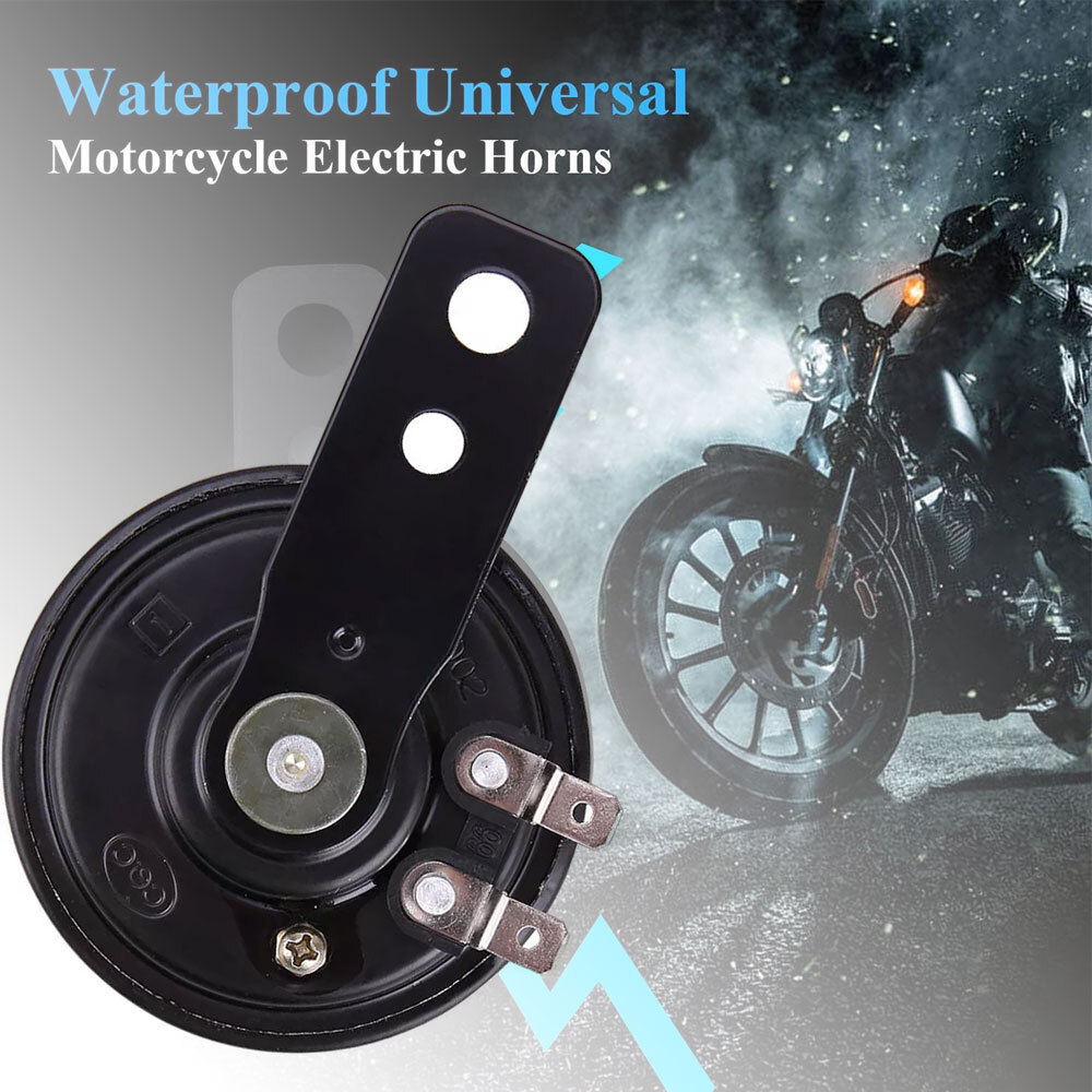 12V Loud 115dB Scooter Horn Black Universal For Honda Suzuki Yamaha Kawasaki US